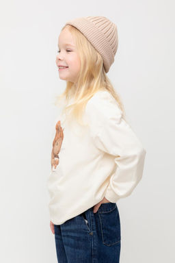 КР 302670/молочный джемпер (свитшот) для дев