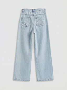 Wideleg Fiyonk Nak??l? K?z ?ocuk Jean Pantolon