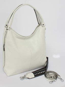 Сумка женская натуральная кожа GU 2033-3161, 1отд+карм/перег, 2плеч/рем, белый SALE 253554