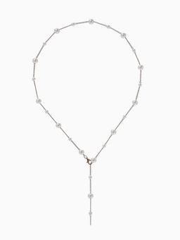 Кулон трансформер «Россыпь жемчуга», бусины №6.8, L=50 см, белый в золоте