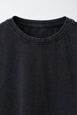 CAMISETA B?SICA EFECTO LAVADO / Gris antracita