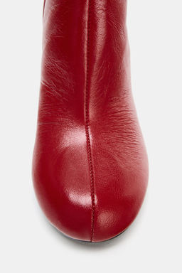 LEATHER HEELED ANKLE BOOTS - Zara фото 5