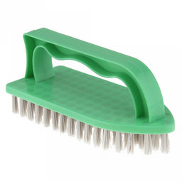 Щетка хозяйственная 13х5см, пластмассовое основание, жесткая щетина 2см, цвета в ассортименте: серый; ванильный; зеленый (Китай)