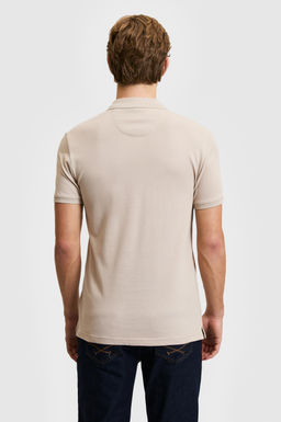 Erkek Slim Fit Polo Yaka Ta_ Basic Ti__rt