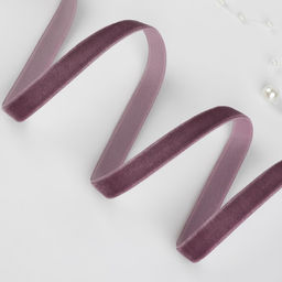 Лента бархатная, 10 мм, 181 м, сиреневый №199 - Арт узор фото 2