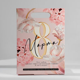 Подарочный набор ежедневник, блок бумаги и ручка 8 марта