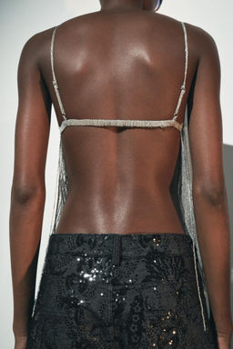 OPEN BACK BEADED FISHNET TOP - Zara фото 3