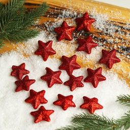 Фигурка для поделок и декора «Звезда», набор 15 шт., размер 1 шт.: 3.5×3.5×2 см, цвет красный