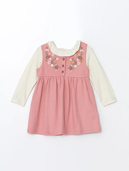 Nak??l? K?z Bebek Elbise ve Bluz 2li Tak?m