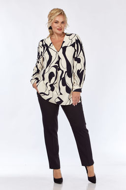 Блуза Элль стиль 2311а бежево-черный  фото 3