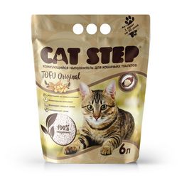 Наполнитель комкующийся растительный CAT STEP Tofu Original, 6 л