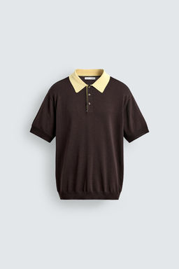 POLO PUNTO RELAXED FIT CONTRASTE / Marr?n - Zara фото 7
