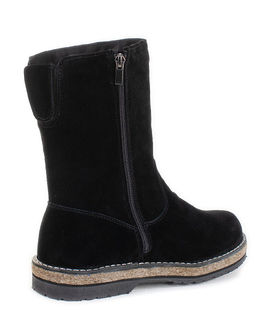 Полусапоги женские на войлочной подошве, Замша, овчина, войлок, лепесток