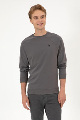 Erkek Gri Basic Sweatshirt Sepette S_rpriz _ndirim