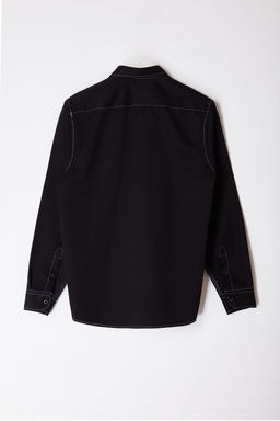 TRENDYOL MAN Siyah Regular Fit Kontrast Dikis Detayl? Gomlek TMNAW25GO00027 - Trendyolmilla фото 5