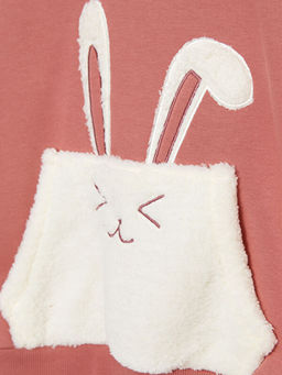 Kap??onlu Nak??l? Uzun Kollu K?z ?ocuk Sweatshirt - Waikiki фото 2