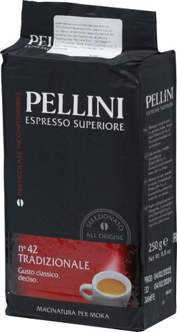 Pellini. Tradizionale n42 (молотый) 250 гр. мягкая упаковка