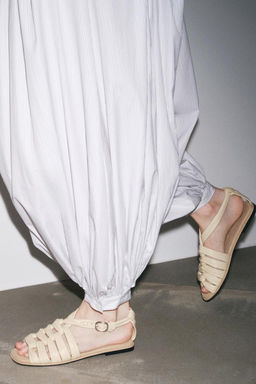 KNOTTED LEATHER SANDALS - Zara фото 2