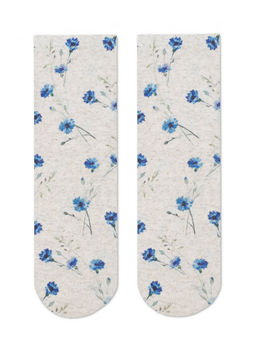 Цена за 2 пары. Носки Классические CONTE Носки с принтом FANTASY из смесовой пряжи с хлопком и льном бежевый - Conte elegant фото 17