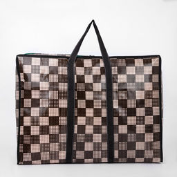 Сумка хозяйственная на молнии, 54 л, 60×20×45 см, коричневая/бежевая