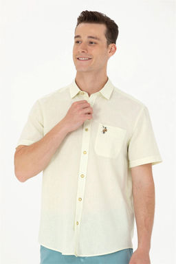 U. S. Polo Assn / Мужская светло-желтая рубашка с коротким рукавом - U.s. polo assn фото 10