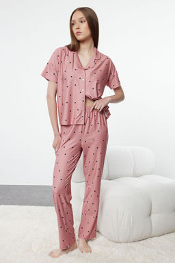 Gul Kurusu Kalpli Orme Pijama Tak?m? THMSS24PT00286 - Trendyolmilla фото 11