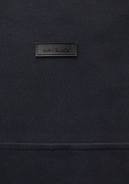 Kapusonlu Siyah Sweatshirt - Mavi фото 7