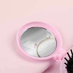 Расчёска массажная LOVE, складная, с зеркалом, d=6.5 см, МИКС - Qf фото 7