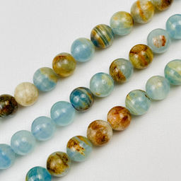 Бусины для украшений из голубого карибского Кальцита (50 бусин)