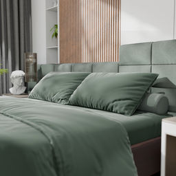 Постельное бельё дуэт «Этель», тенсель, оливковое
