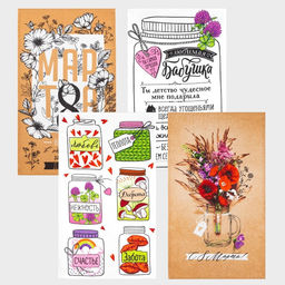 Набор полотенец кухонных Доляна. Любимая бабушка, 35?60 см - 4 шт., хлопок 100%