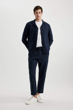Yazl?k Jogger Pantolon Regular Fit Normal Kesim Keten Gorunumlu Duz Paca Pamuklu Cepli - Defacto фото 3