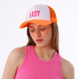 Кепка женская с сеткой EASY, оранжевая, р-р 56