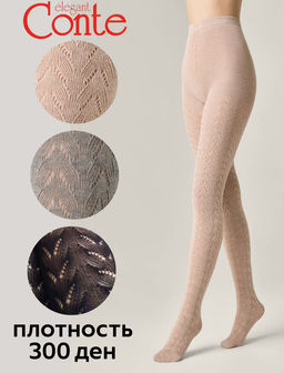Колготки теплые CONTE AJOUR 300 Колготки женские beige