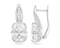 Серьги из серебра горный хрусталь, СПН4-2-225