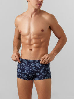 Цена за 2 штуки! ТРУСЫ МУЖСКИЕ мотодетали на глубоком синем 411216