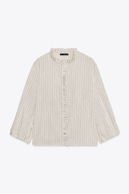 STRIPED SHIRT WITH RUFFLES - Zara фото 6