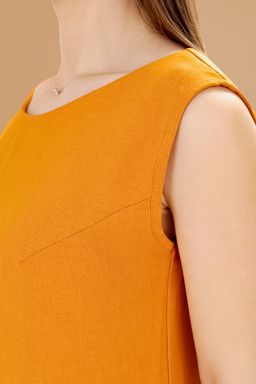 Платье с подрезами оранж