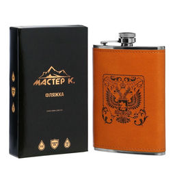 Фляжка Герб, нержавеющая сталь, 270 мл, 9 oz