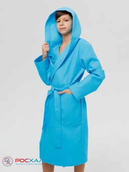 Подростковый вафельный халат с капюшоном бирюзовый В-18 (14) - Росхалат фото 8