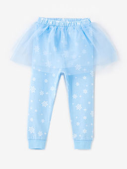 Bisiklet Yaka Uzun Kollu Elsa Bask?l? K?z Bebek Pijama Tak?m