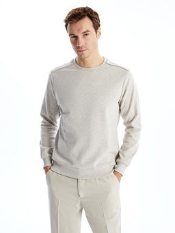 Bisiklet Yaka Uzun Kollu Erkek Sweatshirt