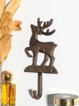Крючок декоративный чугун "Олень - Серебряное копытце" 9,6х20,5х3,5 см
