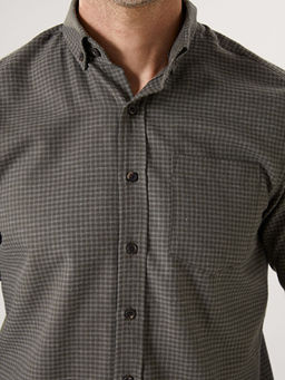 Regular Fit Uzun Kollu Ekose Gabardin Erkek G?mlek