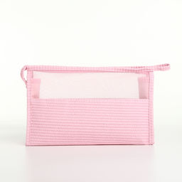 Косметичка на молнии, треугольная, с сеткой, розовая - Simaland фото 2
