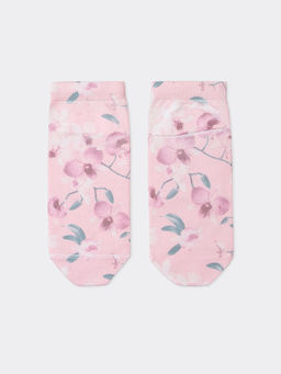 Цена за 5 пар! Женские укороченные носки белого цвета с изображением орхидей - Mark formelle фото 2