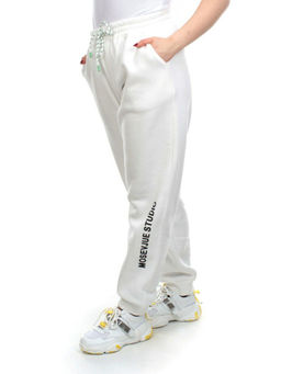 M053 WHITE Брюки спортивные женские на флисе (100% хлопок) 7986 - Fashion фото 3