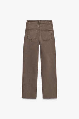 JEANS TRF CROPPED FLARE TIRO ALTO / Marr?n - Zara фото 6