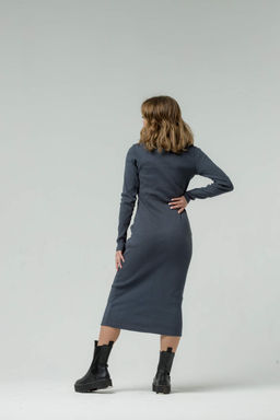 166 Платье Лапша, графит - Knitka wear фото 3