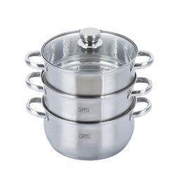 1309 GIPFEL Пароварка двухъярусная SALINA 24х12,5см/24х10смх2шт/5л с капсульным индукционным дном. Материал: нерж. сталь 18/10. Толщина: 0,6мм / 2,5мм  фото 2